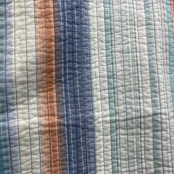 Martha Stewart 2 PC Pillow Sham + 1 Euro Hello Sunshine Blue Yarn-Dye, Standard - Picture 7 of 11